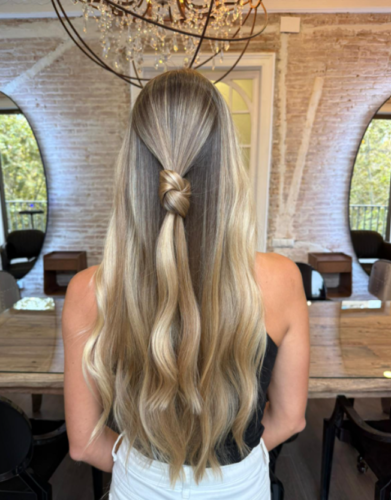 Beige Balayage microcapsulas extensions Barcelona